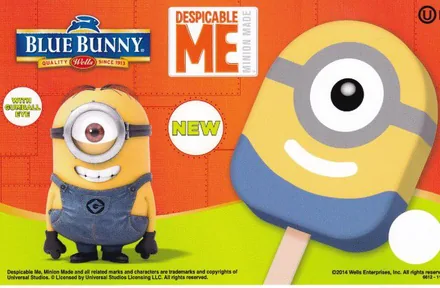 Blue Bunny Despicable Me Minion character bar menu panel, with a gumball eye.