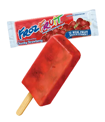 FrozFruit Chunky Strawberry fruit bar made with real fruit.