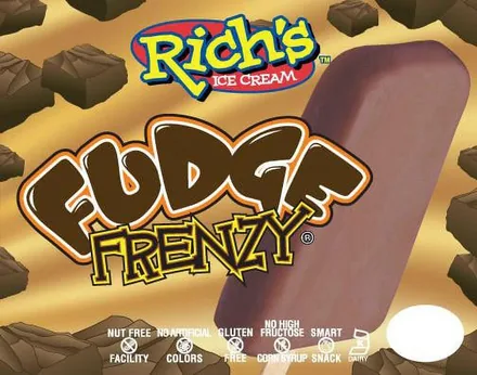 Rich's Fudge Frenzy fudge bar menu panel.
