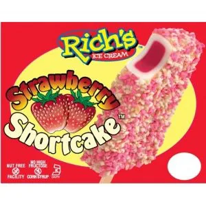 Rich's Strawberry Shortcake bar menu panel.